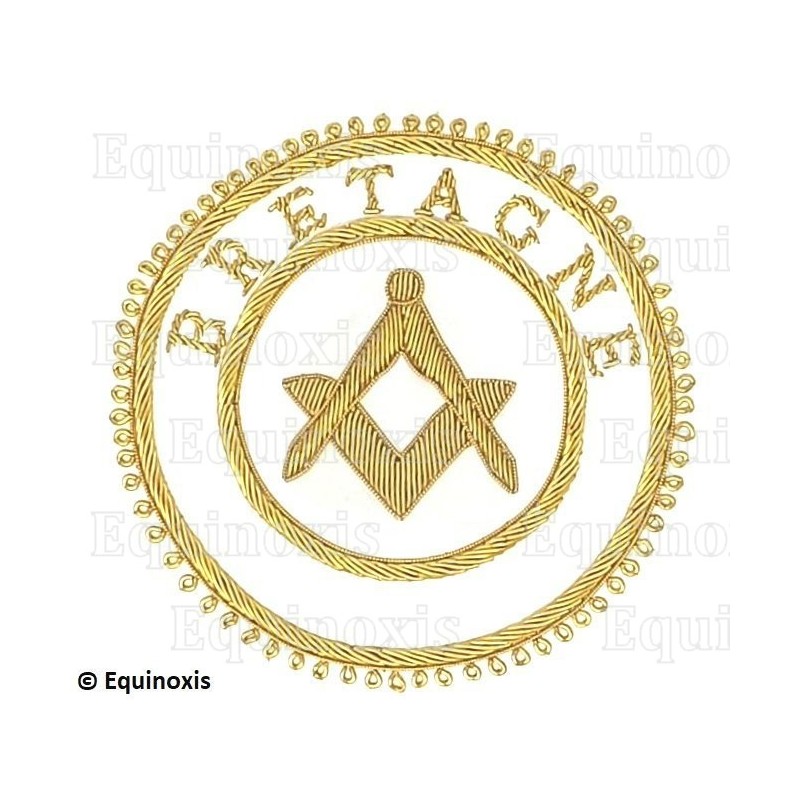 Badge / Macaron GLNF – Grande tenue provinciale – Assistant Grand Maître – Bretagne – Brodé main